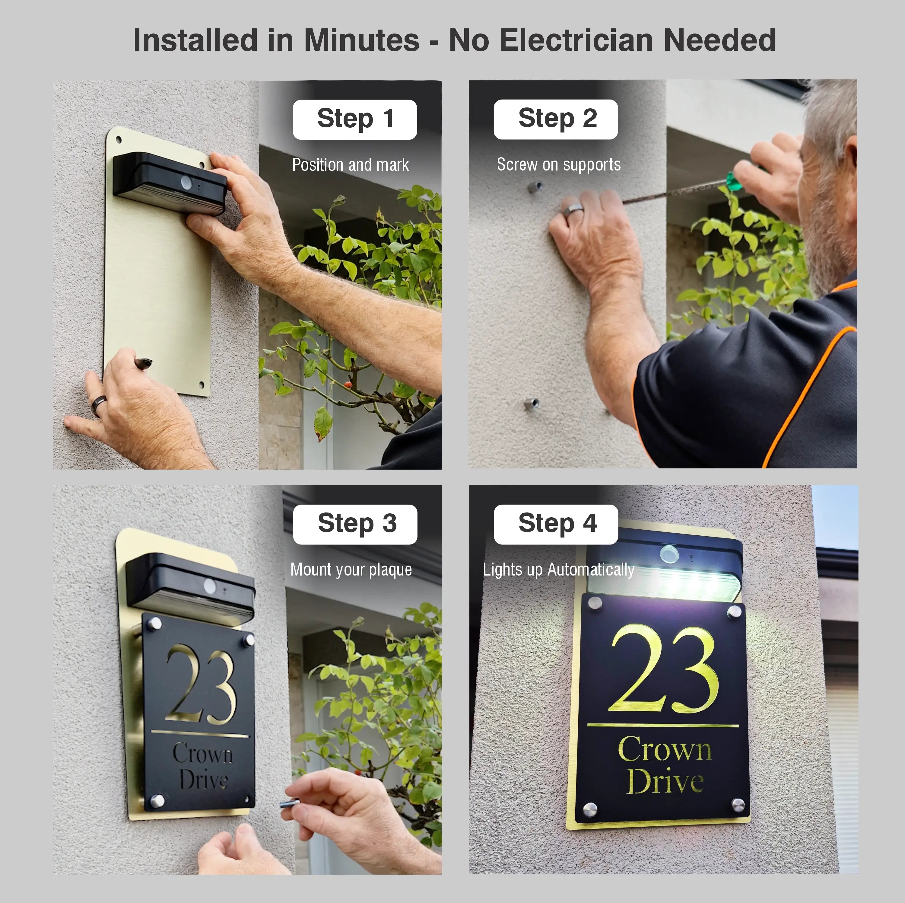 Premium Solar House Plaque