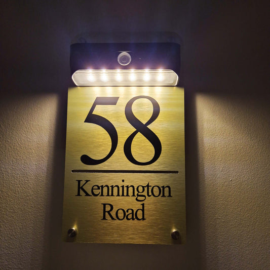 A/B Facelit Solar House Plaque