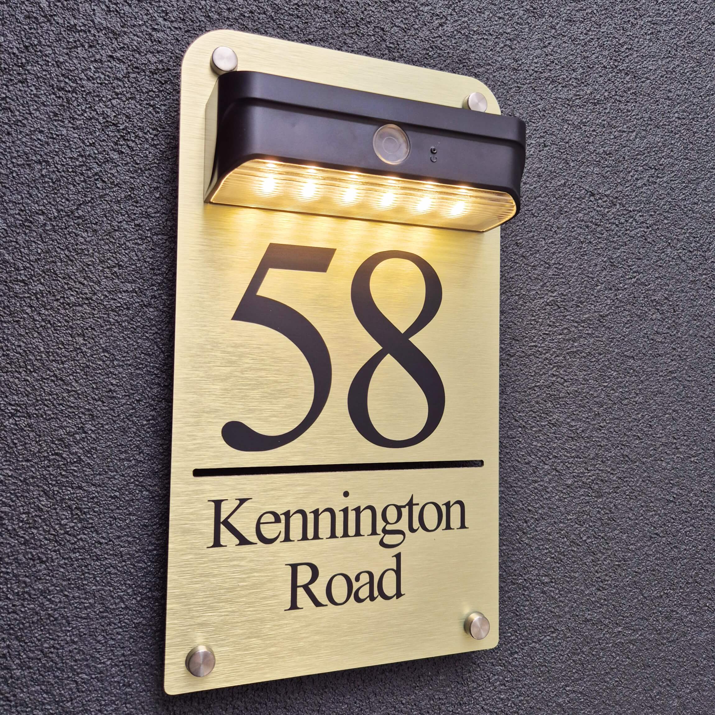 Facelit Solar House Plaque