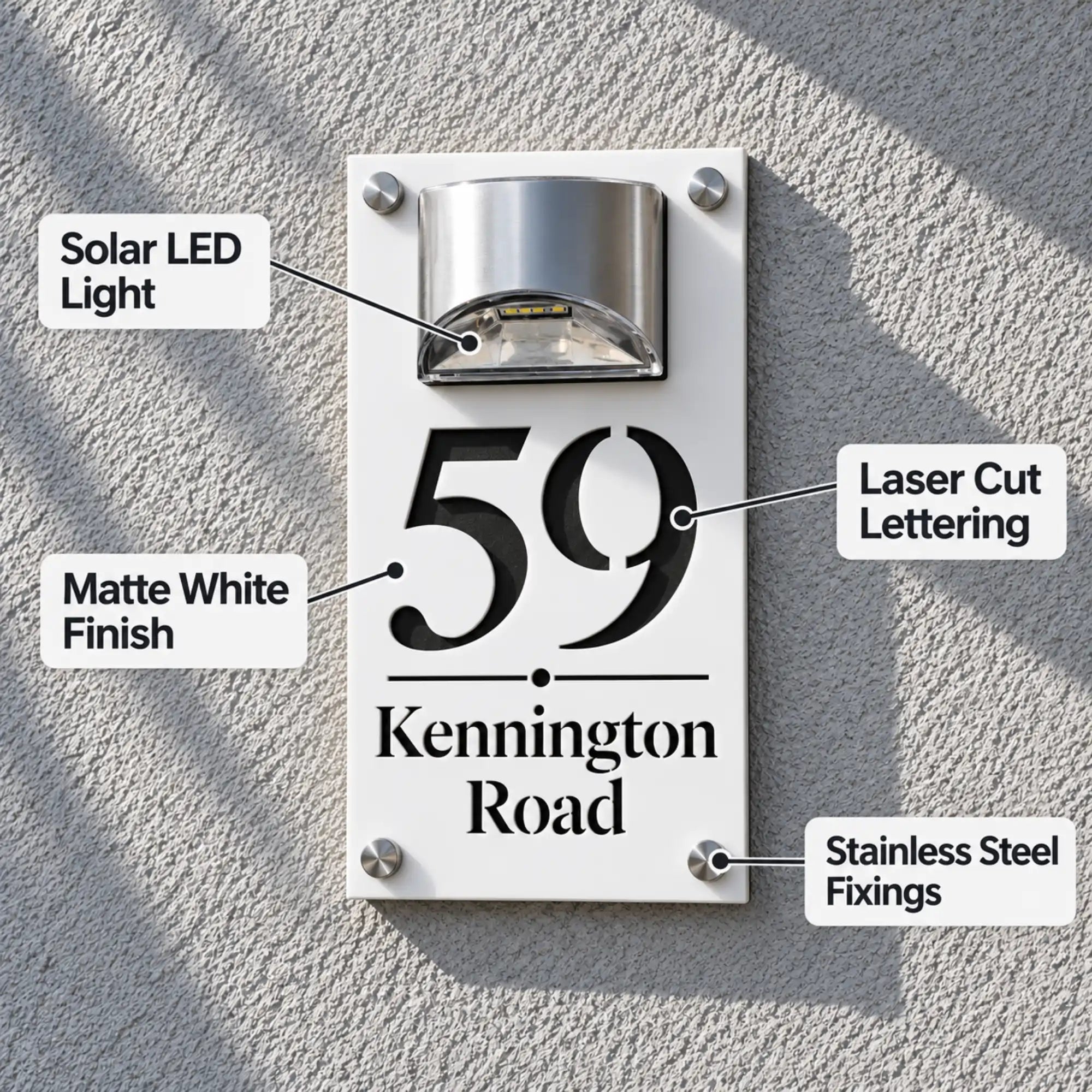 The Solar Powered House Number