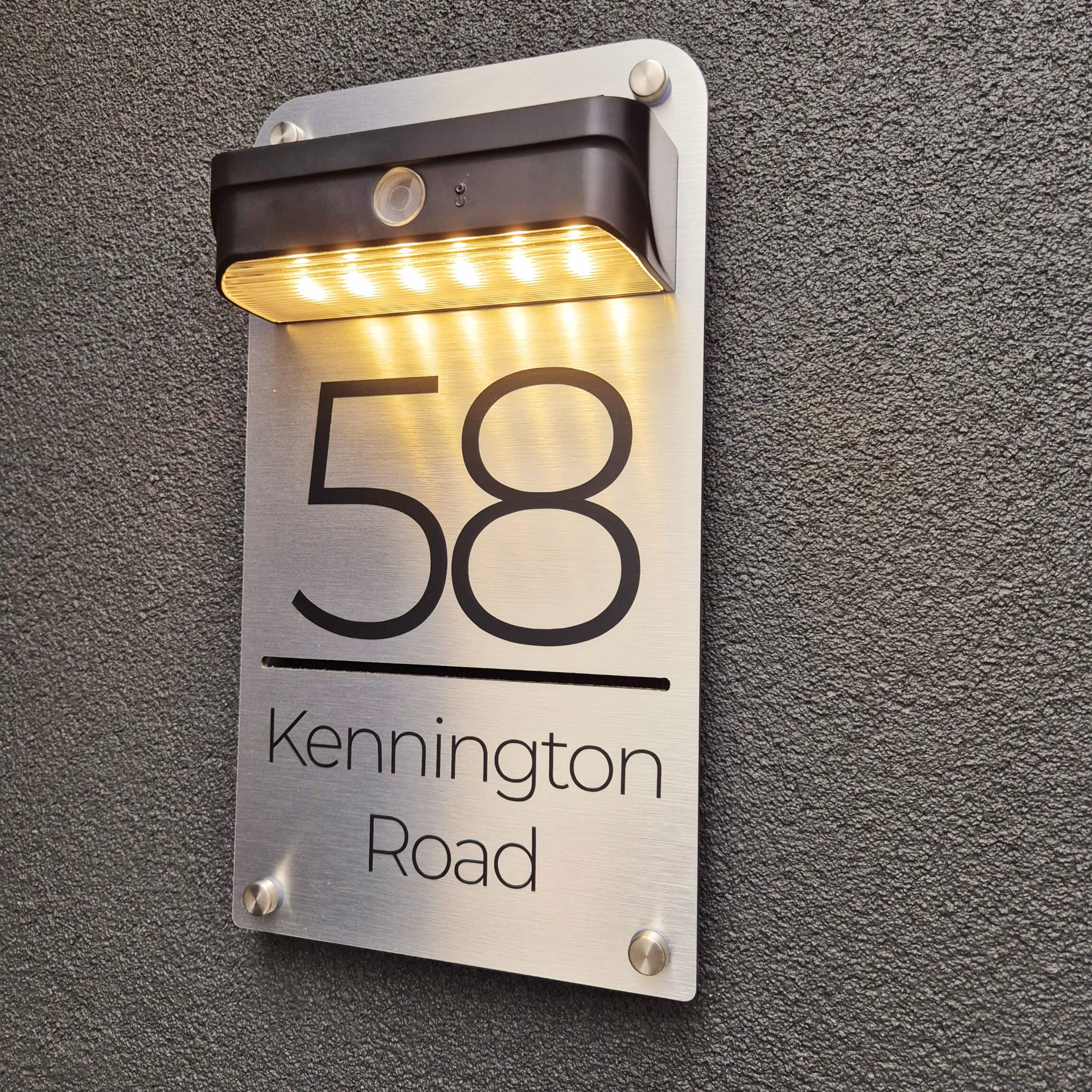 Facelit Solar House Plaque