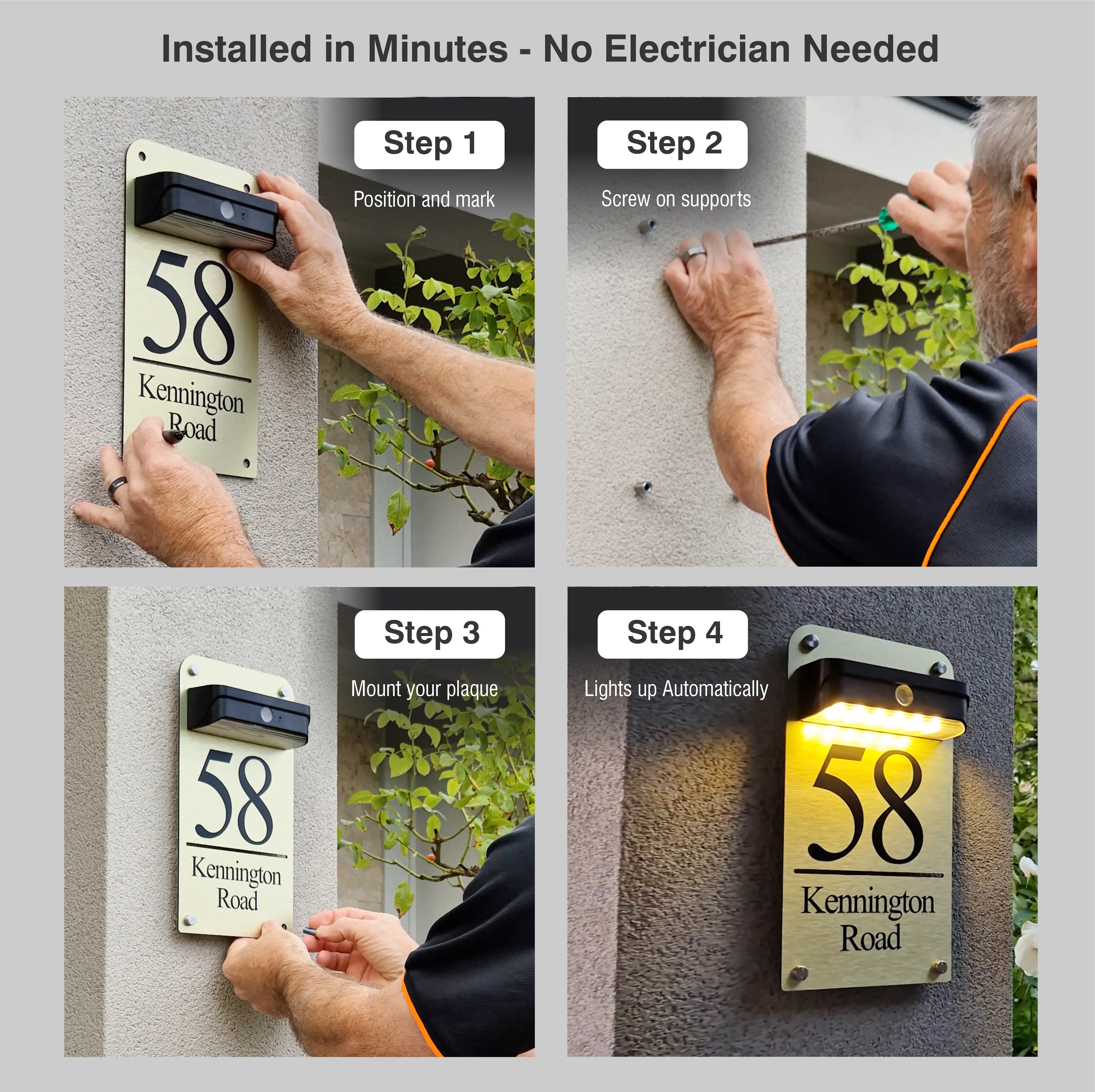 Facelit Solar House Plaque Designer