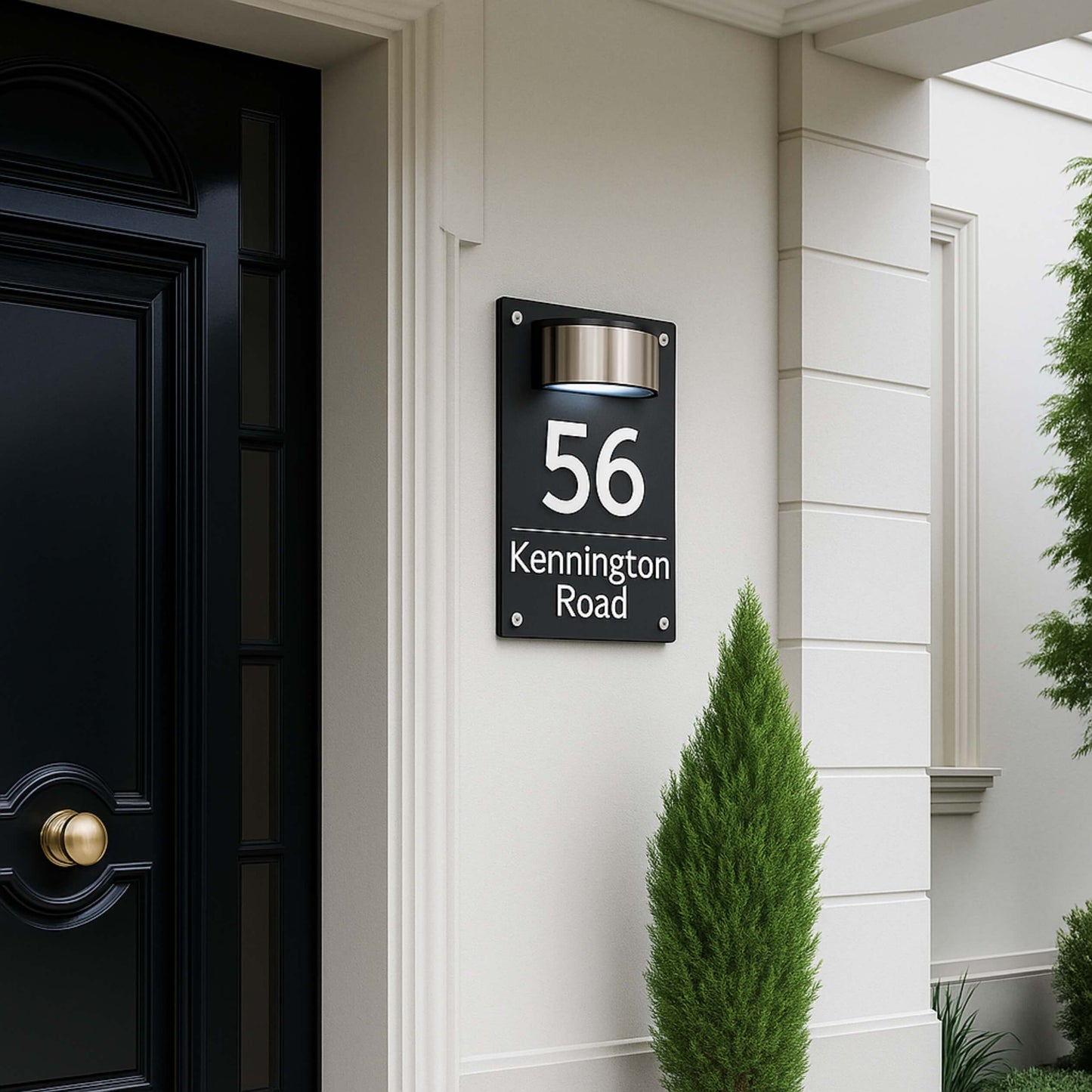 Personalized Solar Modern Door Plaque
