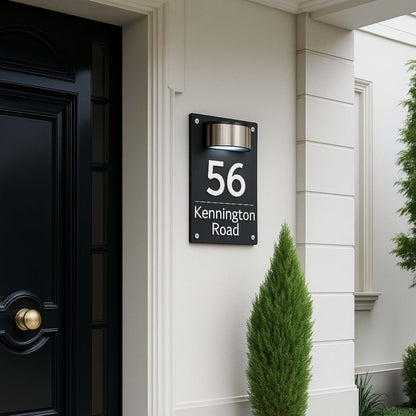 Personalized Solar Modern Door Plaque