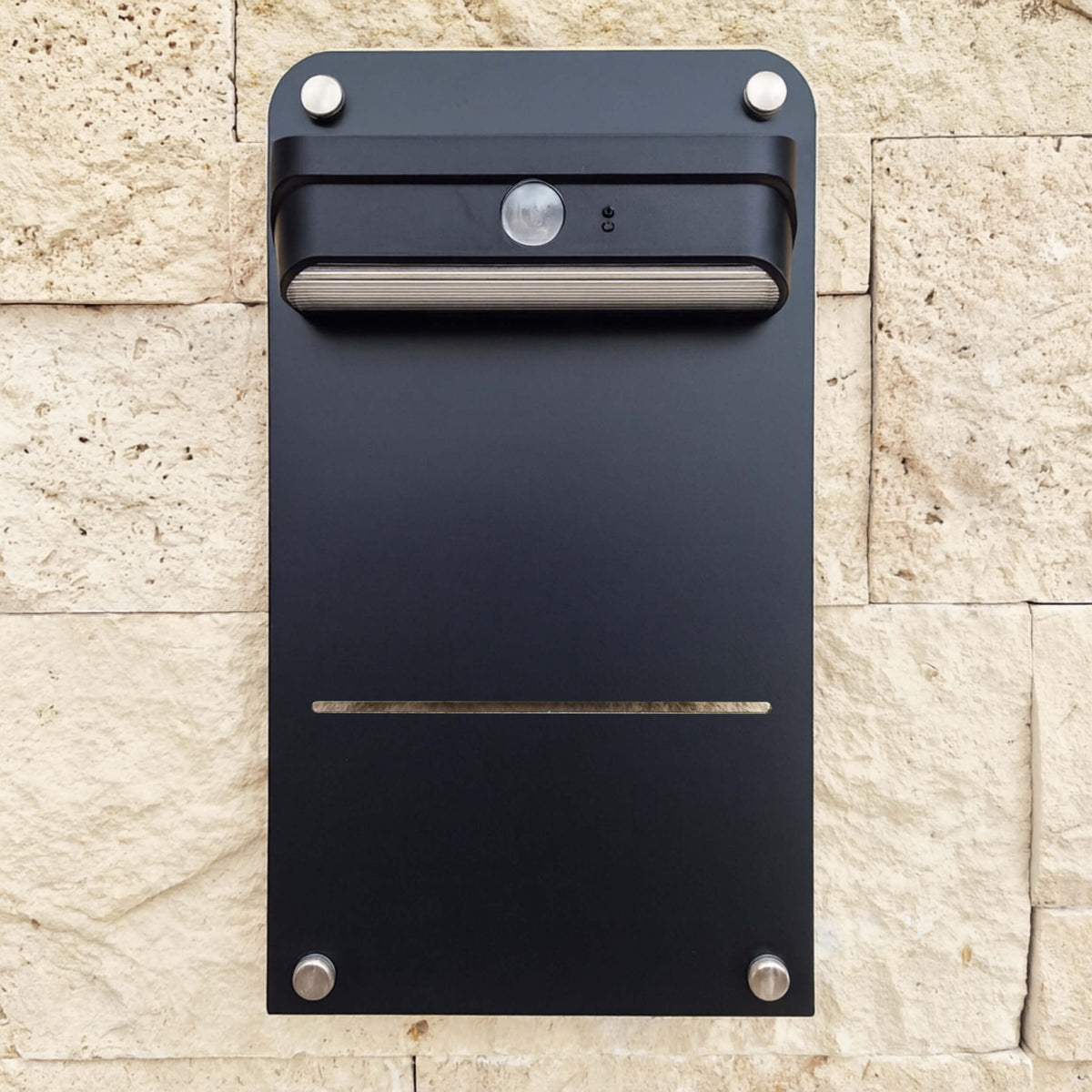 Matte Black Solar House Number Sign