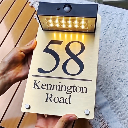 Facelit Solar House Number Sign