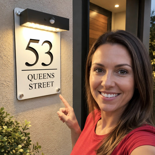 Laser Cut Solar House Number Sign